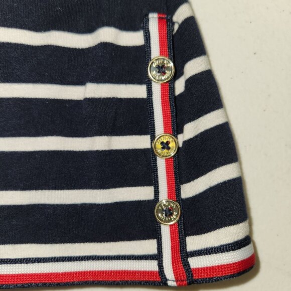 Tommy Hilfiger Women's M Blue White Striped Long Sleeve Pullover Knit Top  2304 - Picture 3 of 8